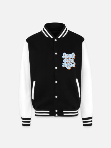 Sunny Days Ahead Retro 3D Typography Design - Unisex College Sweat Jacket - black/white