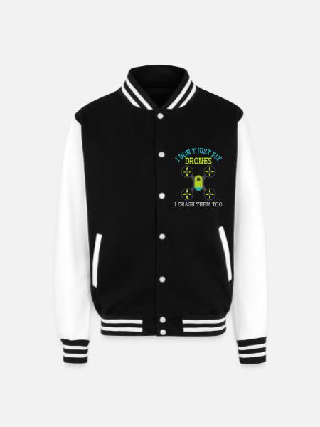 Drones Funny Drone - Unisex College Sweat Jacket - black/white