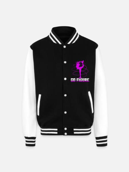 Go Figure Skater Ice Skating - Unisex College Sweat Jacket - black/white