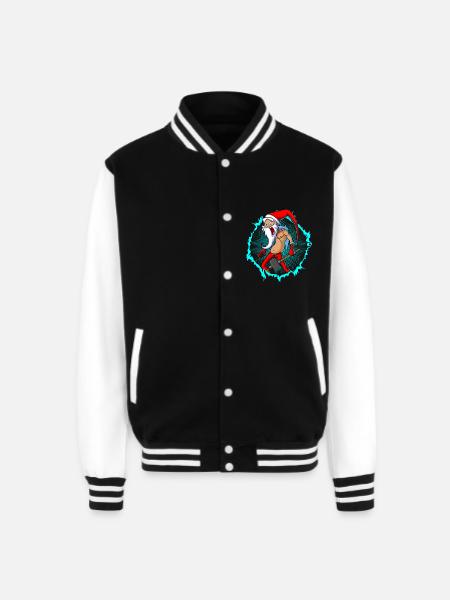 The Crazy Santa With Halftone - Unisex College Sweat Jacket - black/white