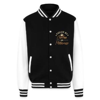Fueled by Coffee and Motocross Motorcycle Racing - Unisex College Sweat Jacket - black/white - Front