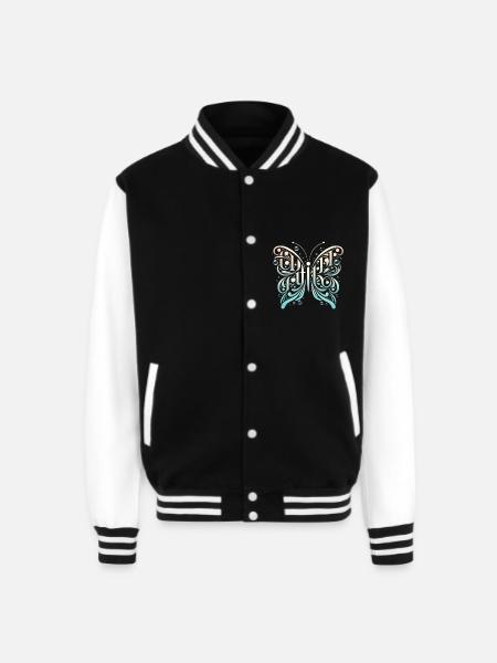 Flowing Elegance - Unisex College Sweat Jacket - black/white