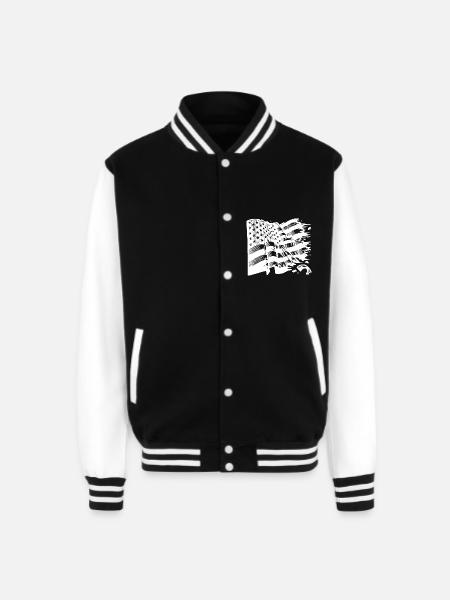 Usa Flagge Tattoo Style - Unisex College Sweat Jacket - black/white