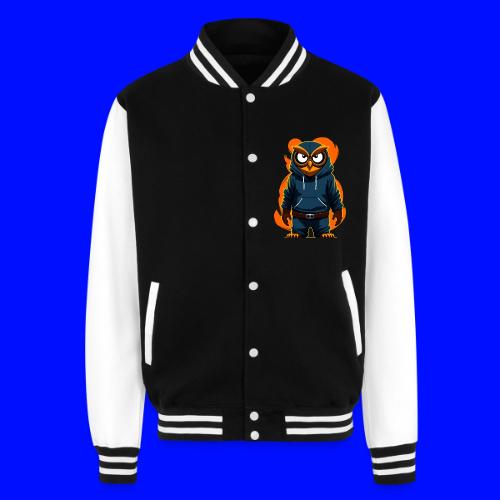 Owl With Hoodie - Unisex College Sweat Jacket