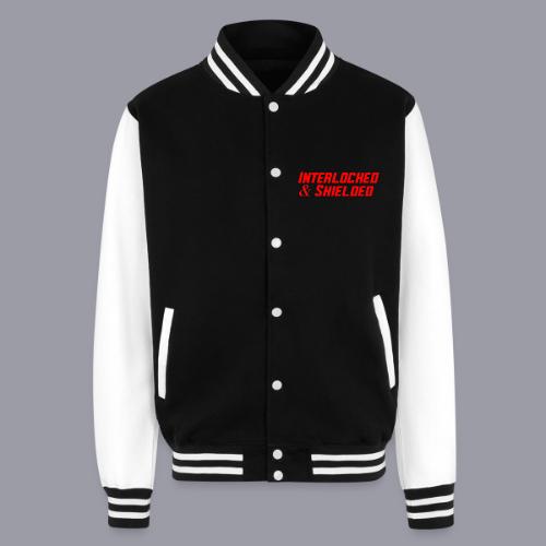 INTERLOCKED & SHIELDED - RED DESIGN - Unisex College Sweat Jacket