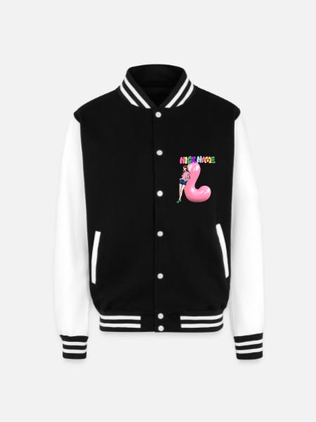 Nick Name L - Unisex College Sweat Jacket - black/white
