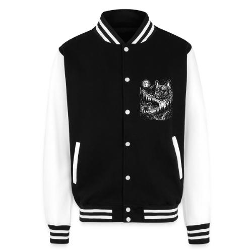 Vintage French Bulldog Moon Howling Tee - Unisex College Sweat Jacket