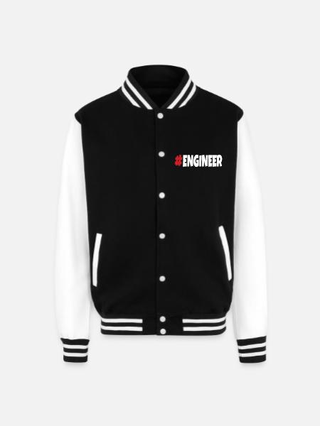 #engineer red&white - Unisex College Sweat Jacket - black/white