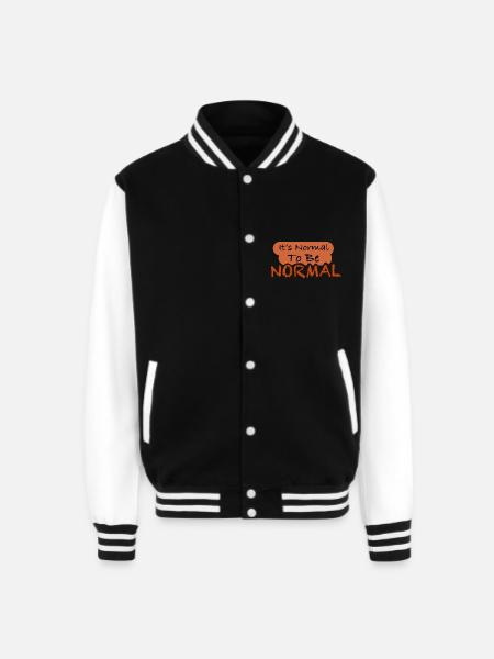 Normal is different - Unisex College Sweat Jacket - black/white