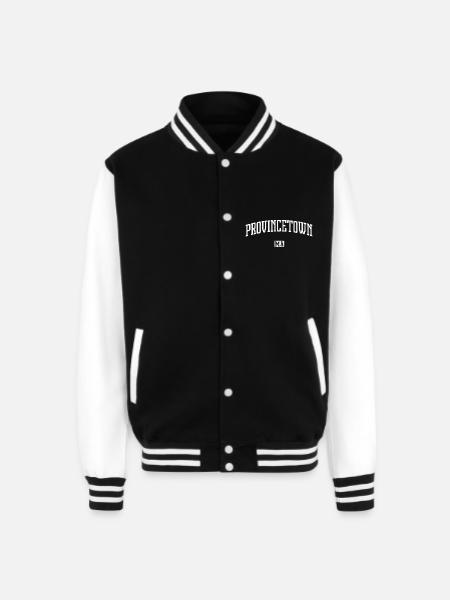 Provincetown Massachusetts - Unisex College Sweat Jacket - black/white