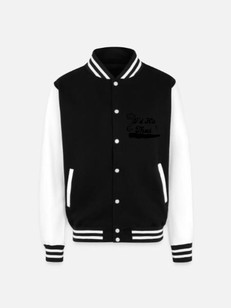 I d Hit That - Unisex College Sweat Jacket - black/white