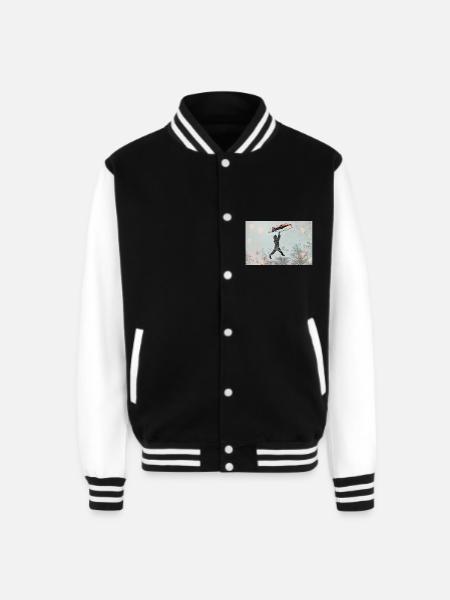 Umbrella Boy - Unisex College Sweat Jacket - black/white