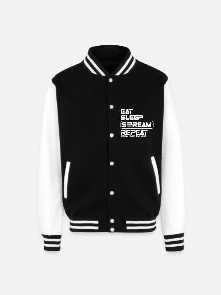 Streamer Life: Eat, Sleep, Repeat - Unisex College Sweat Jacket - black/white