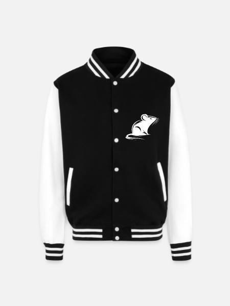 Mouse Drawing Tattoo Style - Unisex College Sweat Jacket - black/white