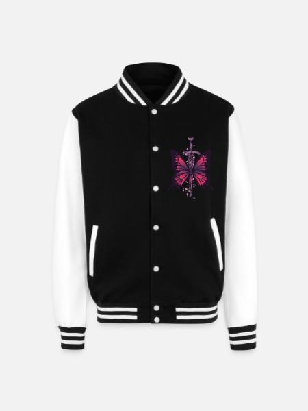 Butterfly Dagger - Unisex College Sweat Jacket - black/white