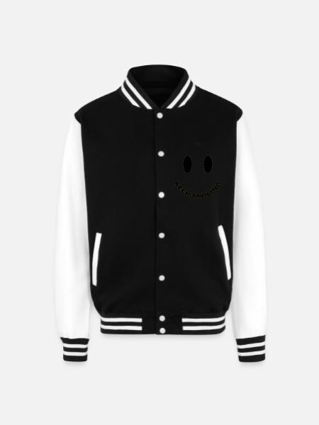 Keep smiling tshit - Unisex College Sweat Jacket - black/white