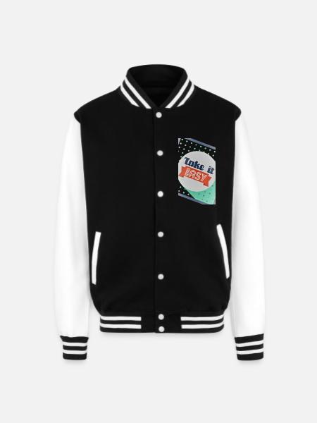 take it easy - Unisex College Sweat Jacket - black/white