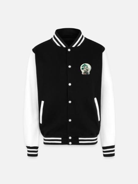 Bonsai Tree Terrarium - Unisex College Sweat Jacket - black/white