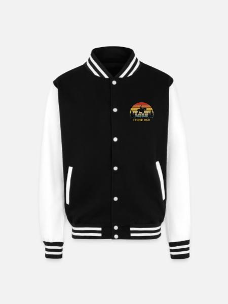 Horse Dad - Unisex College Sweat Jacket - black/white