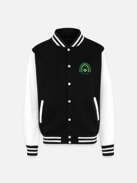 Sarah Clover Charm Boho Rainbow - Unisex College Sweat Jacket - black/white