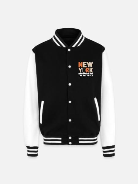 New York Brooklyn - The Big Apple Classic Design - Unisex College Sweat Jacket - black/white