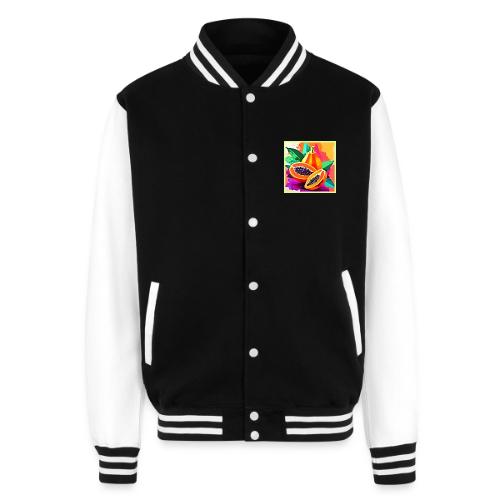 Sliced Papaya Pop Art - Unisex College Sweat Jacket