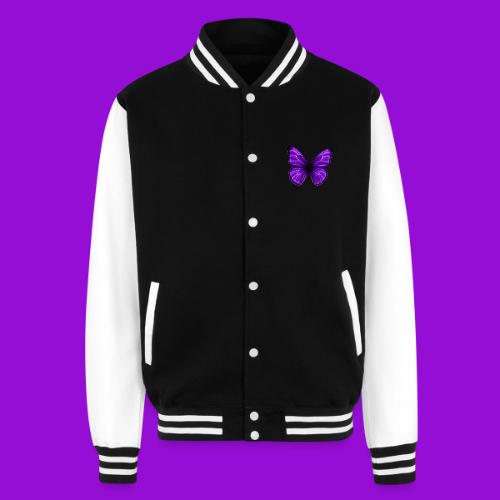 Neon Purple Butterfly - Unisex College Sweat Jacket