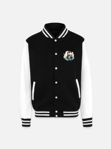 Otter in Water - Unisex College Sweat Jacket - black/white