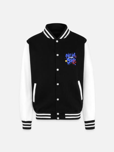 Living - Unisex College Sweat Jacket - black/white