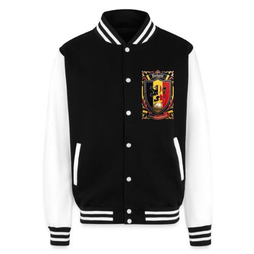 Belgium Lion Crest T-Shirt, Belgian Flag Gift - Unisex College Sweat Jacket