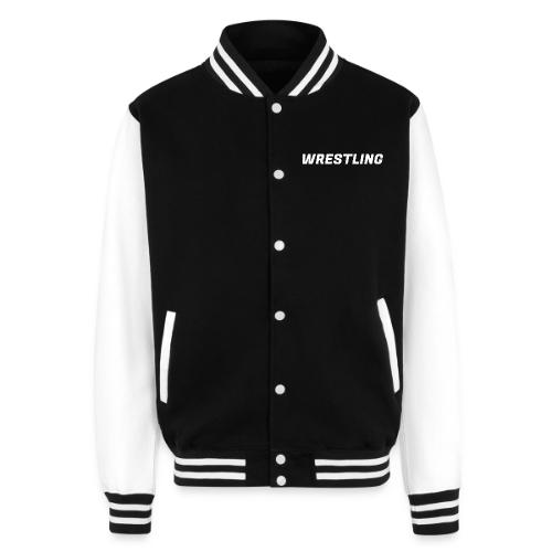 WRESTLING - Heavy Type / White - Unisex College Sweat Jacket