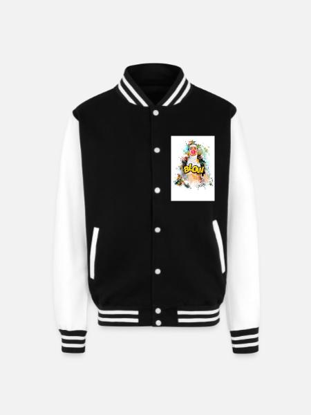 BLOW - Unisex College Sweat Jacket - black/white