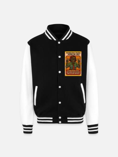 The Cutest Remote Worker - Unisex College Sweat Jacket - black/white