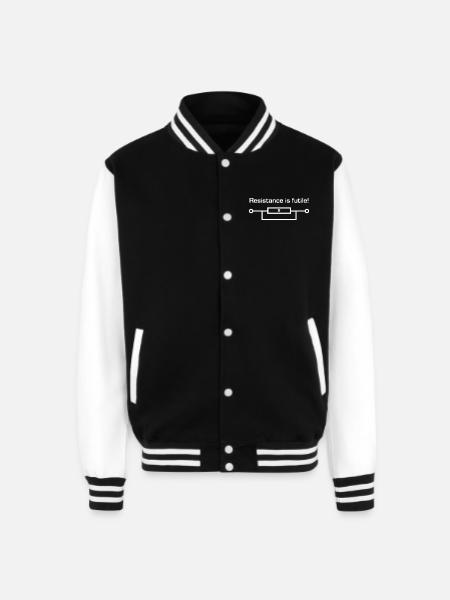 Resistance Is Futile Funny - Unisex College Sweat Jacket - black/white