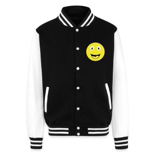 Yellow Happy Face Print - Unisex College Sweat Jacket