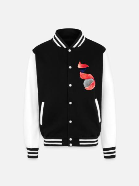 Lunar Fruit - Unisex College Sweat Jacket - black/white
