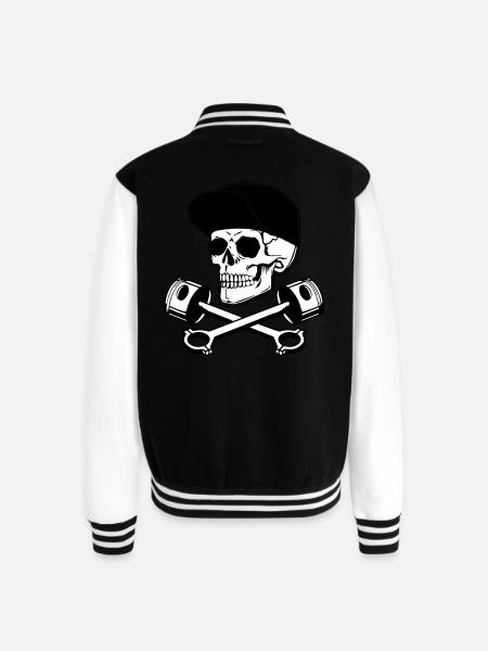 Skull & Pistons - Unisex College Sweat Jacket - black/white