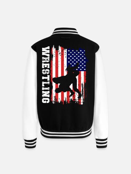 Wrestling - Unisex College Sweat Jacket - black/white