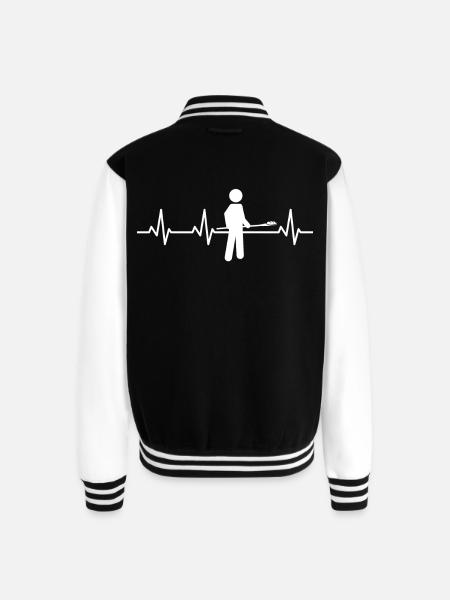 Baking Stickfigures Heartbeat - Unisex College Sweat Jacket - black/white
