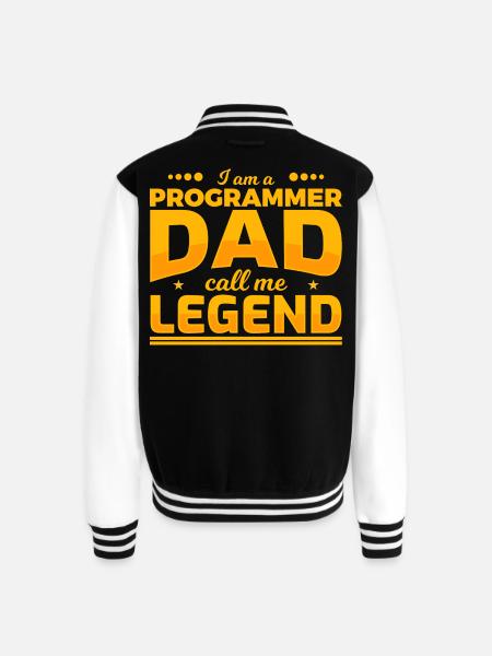 Programmer Father - Unisex College Sweat Jacket - black/white