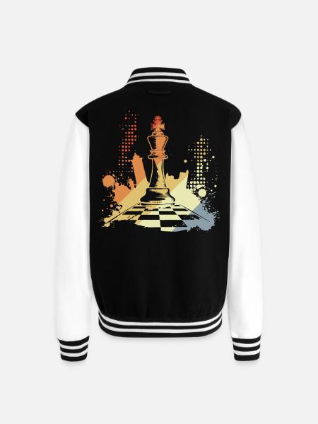 Chess Pieces - Unisex College Sweat Jacket - black/white