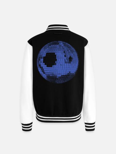 Retro Disco Ball - Unisex College Sweat Jacket - black/white