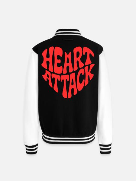HEART ATTACK - Unisex College Sweat Jacket - black/white