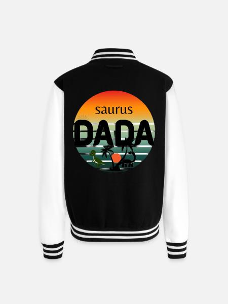 Prehistoric Dinosaur Sunset Design - Unisex College Sweat Jacket - black/white