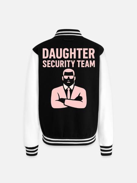 Daughter Security Team - Father Bodyguard - Unisex College Sweat Jacket - black/white