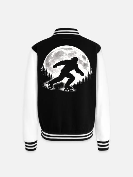 Bigfoot Roller Skater - Unisex College Sweat Jacket - black/white
