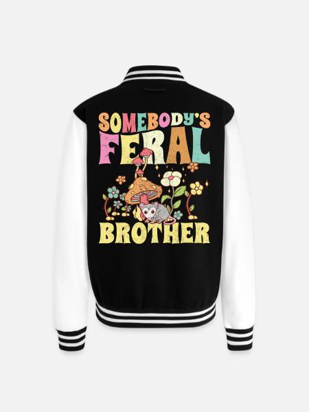 Somebody's Feral Brother - Unisex College Sweat Jacket - black/white