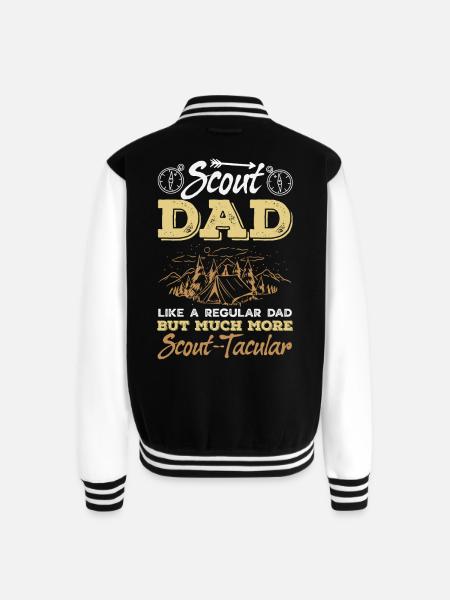 Scout Dad Scouting Camp Leader Father - Unisex College Sweat Jacket - black/white