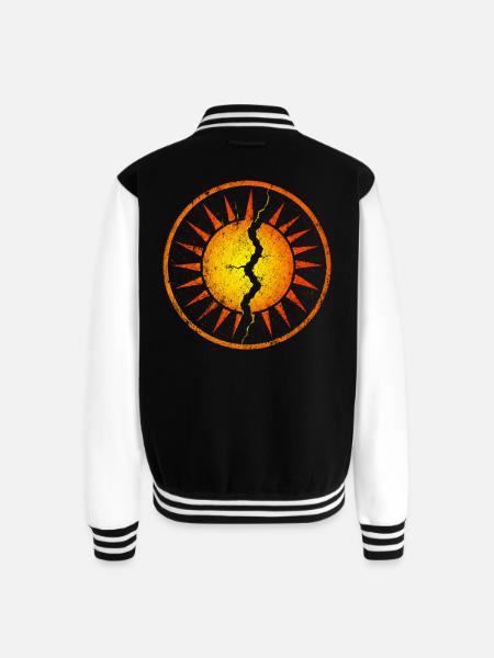 Cracked Sunburst Emblem - Unisex College Sweat Jacket - black/white