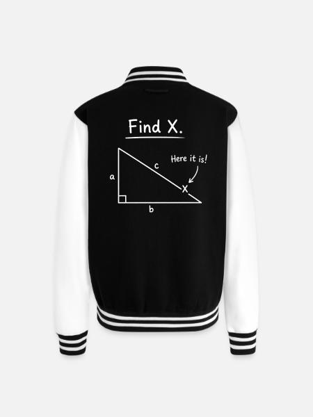 Find X Algebra Math - Unisex College Sweat Jacket - black/white